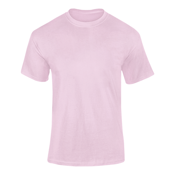 Plain pink t-shirt ready for personalized designs from Mod First Apparel.