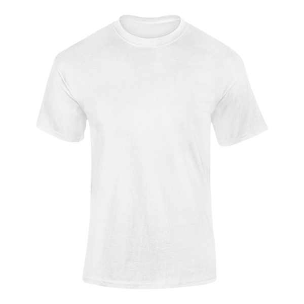 Plain white t-shirt for personalization from Mod First Apparel, ready for custom, crafty, and creative designs.