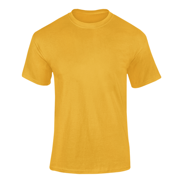 Personalized yellow t-shirt from ModFirst Apparel with custom, unique designs and high-quality craftsmanship.