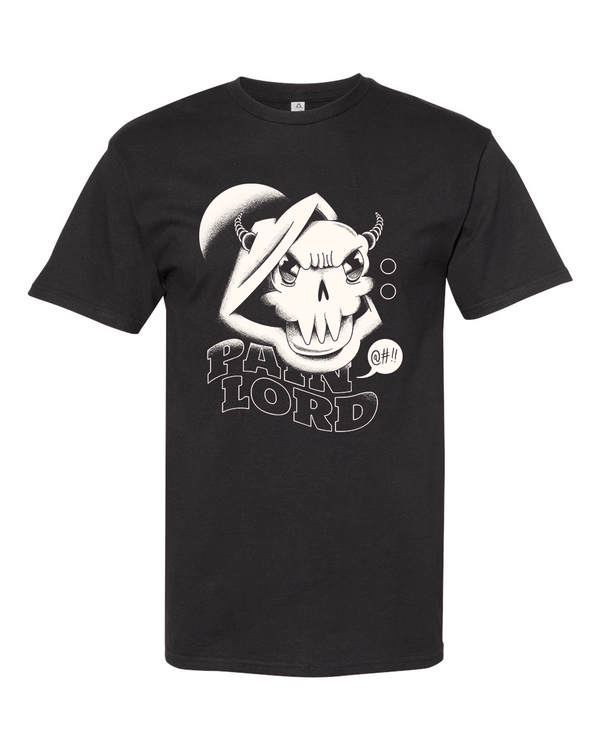 Pain Lord Black T-Shirt featuring a skull design, made from 100% soft spun cotton for comfort and durability.