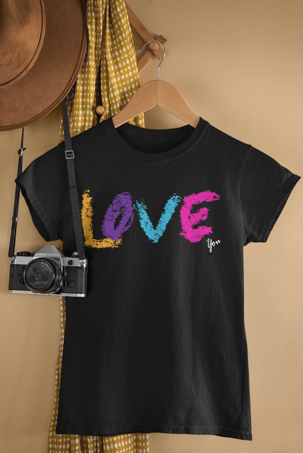 love you Black T-Shirt